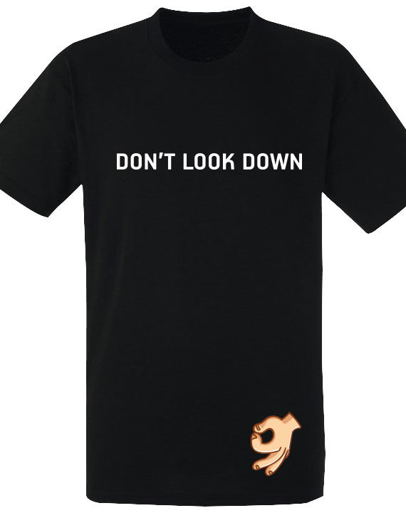 heren-t-shirt-dont-look-down-zwart